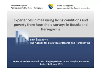 Experiences in measuring living conditions and poverty from household surveys in Bosnia and