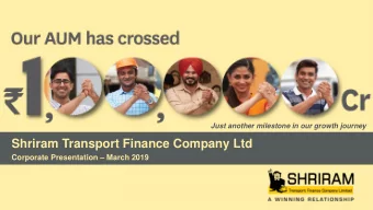 Shriram Transport Finance Company Ltd Corporate Presentation  March 2019  Contents  03  Company