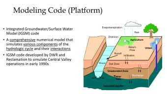 Modeling Code (Platform)  Integrated Groundwater/Surface Water  Evapotranspiration  Rain  Model