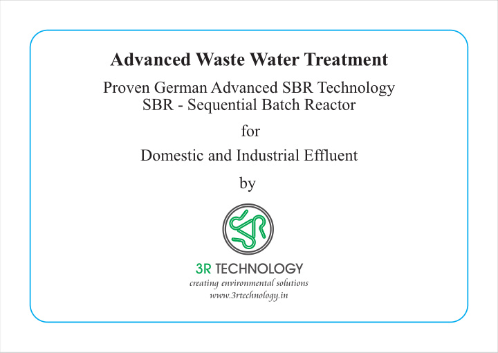 advanced waste water treatment