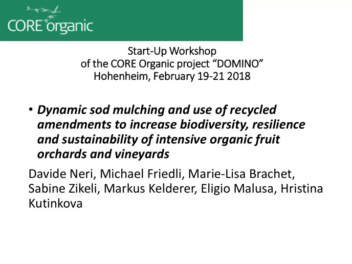 dynamic sod mulching and use of recycled