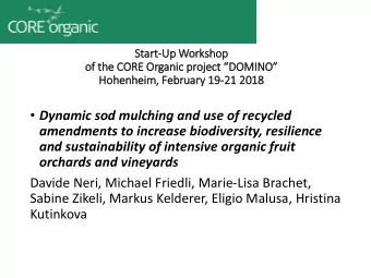 Dynamic sod mulching and use of recycled  amendments to increase biodiversity, resilience  and