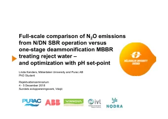 Full-scale comparison of N 2 O emissions  from N/DN SBR operation versus  one-stage