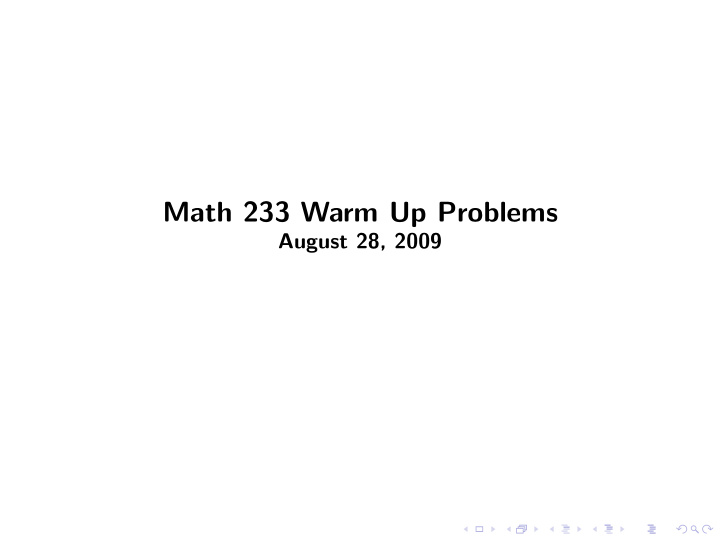 math 233 warm up problems