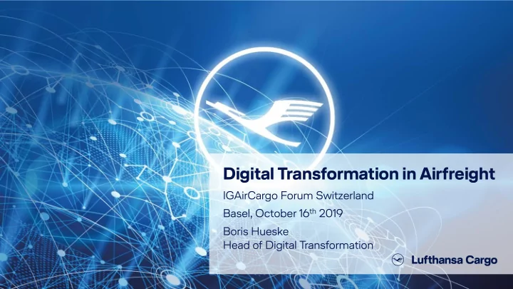 digital transformation in airfreight