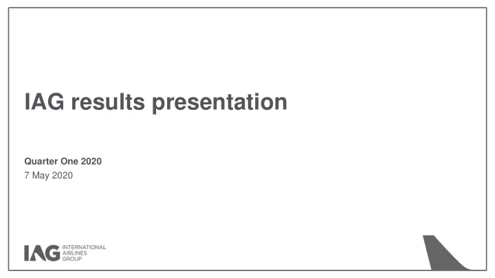 iag results presentation