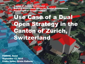 FO  FOSS4G  SS4G,  , Seo  Seoul  ul  Septemb  Sep  tember  er 17  17,  , 2015  2015  Priska  Pri