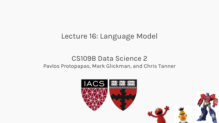 lecture 16 language model