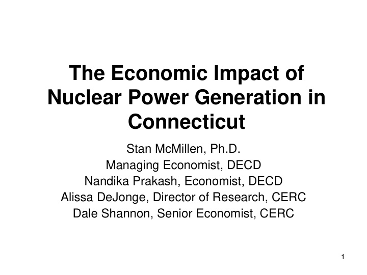 the economic impact of nuclear power generation in