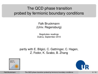 The QCD phase transition  probed by fermionic boundary conditions  Falk Bruckmann  (Univ.