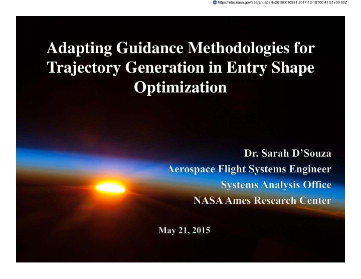 adapting guidance methodologies for trajectory generation