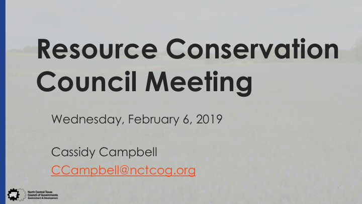 resource conservation council meeting