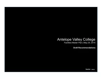 Antelope Valley College  Facilities Master Plan | May 25, 2016  Draft Recommendations  BVDG  AGENDA
