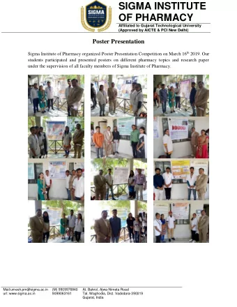 SIGMA INSTITUTE  OF PHARMACY  Affiliated to Gujarat Technological University  (Approved by AICTE