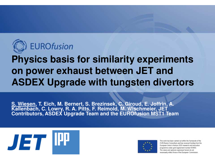 physics basis for similarity experiments