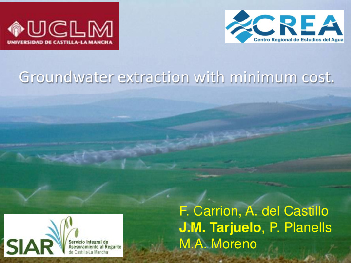 groundwater extraction with minimum cost