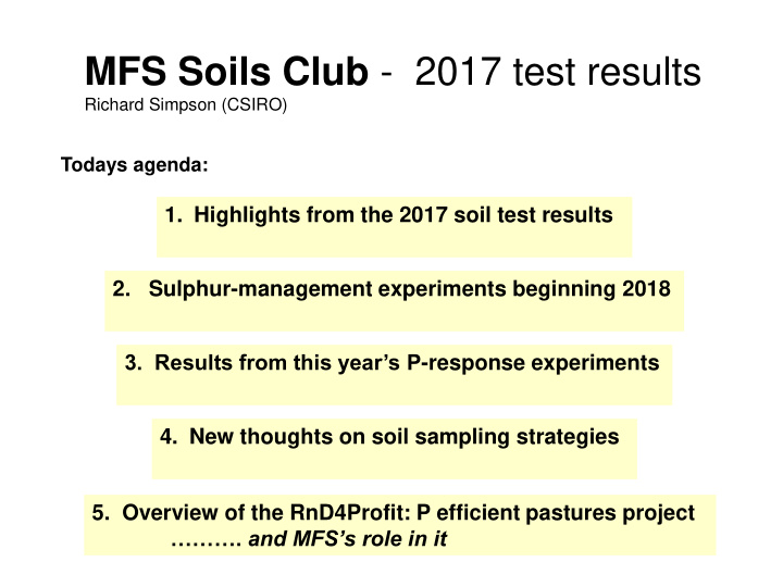 mfs soils club 2017 test results
