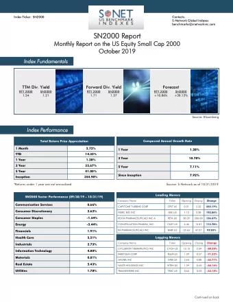 SN  SN2000  000 Rep  eport  ort  Month  nthly R  Repor  eport  t on  on th  the US  S Equity