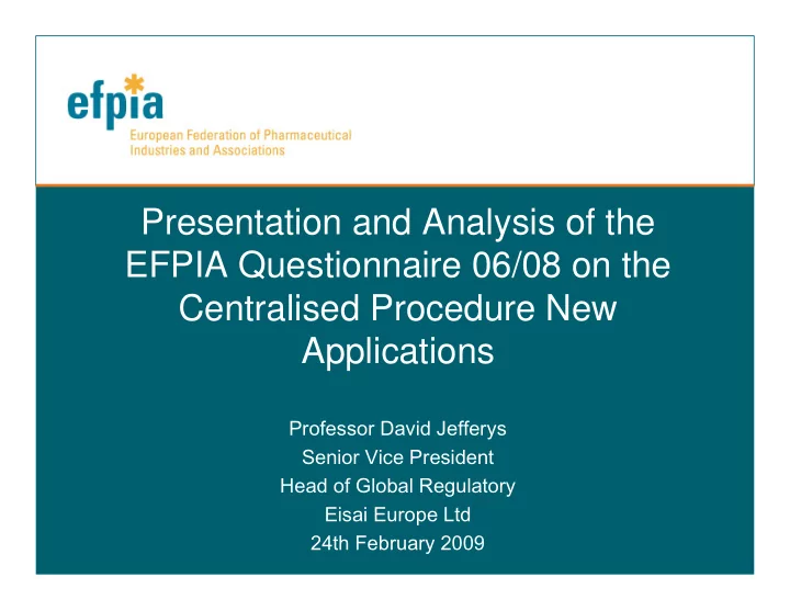 presentation and analysis of the efpia questionnaire 06