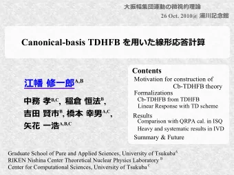 A,B  Cb-TDHFB theory Formalizations   B,C ,   B ,  Cb-TDHFB