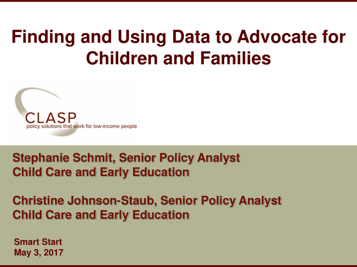 finding and using data to advocate for children and