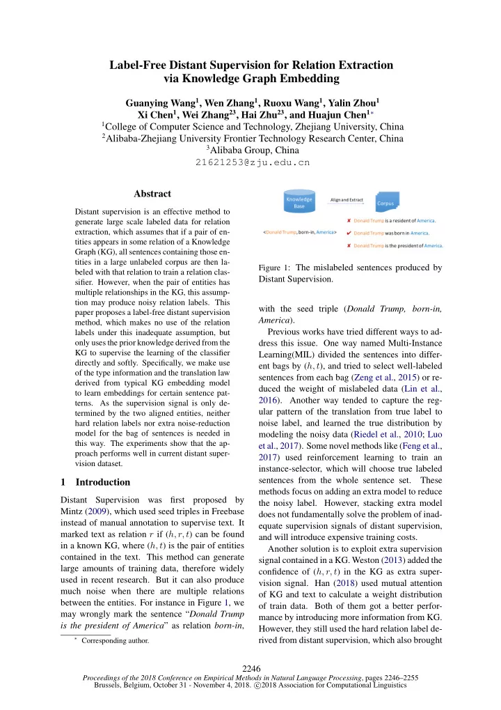 label free distant supervision for relation extraction