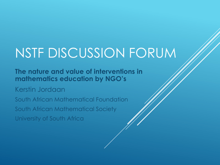 nstf discussion forum