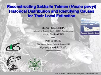 Reconstructing Sakhalin Taimen ( Hucho perryi Hucho perryi )  )  Reconstructing Sakhalin Taimen (