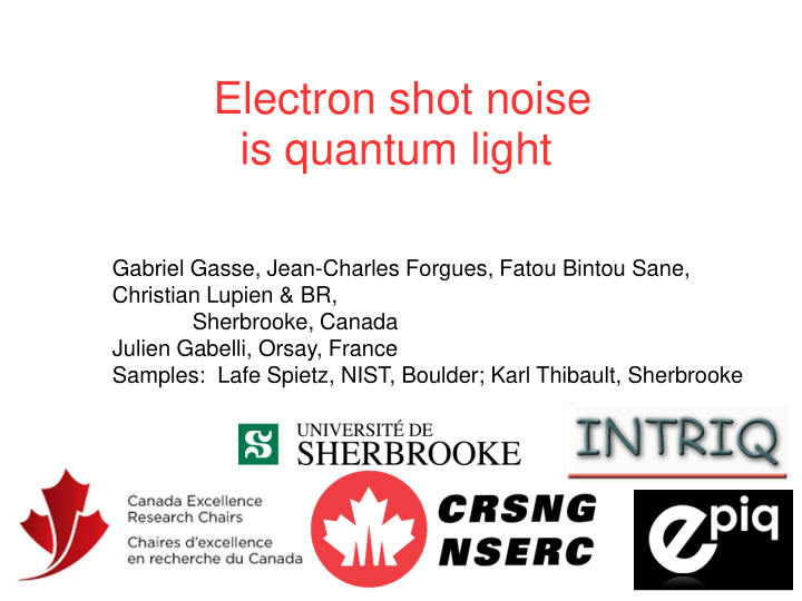 electron shot noise is quantum light