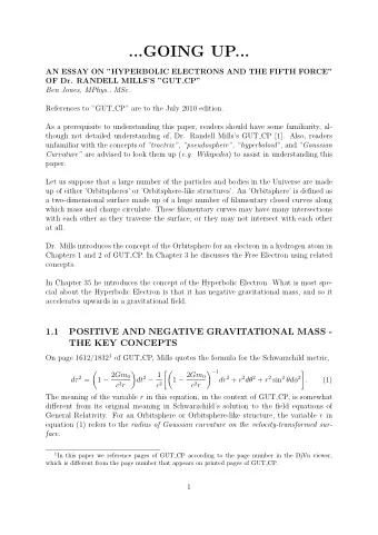 ...GOING UP...  AN ESSAY ON HYPERBOLIC ELECTRONS AND THE FIFTH FORCE  OF Dr. RANDELL