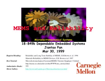 MEMS and Reliability