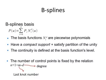 B-splines  degree  Last knot number  B-splines  B-splines  B-splines  B-spline and the Cox-de Boor