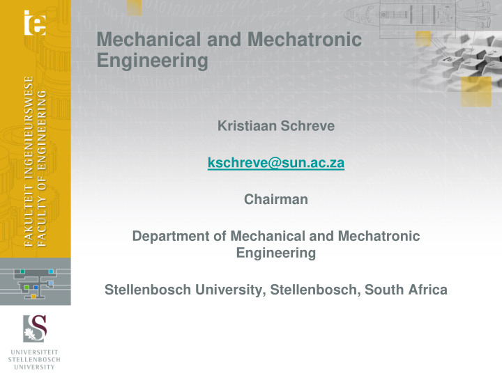 mechanical and mechatronic engineering