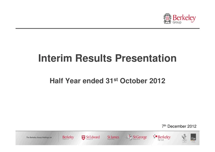interim results presentation