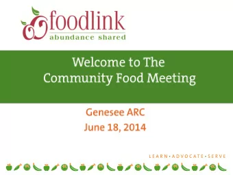 10:40- Using the Regional Volunteer Center as a resource Jason Carroll, Foodlink Volunteer Program