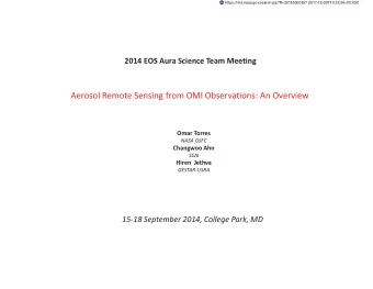 Aerosol  Remote  Sensing  from  OMI  Observations:  An  Overview Omar