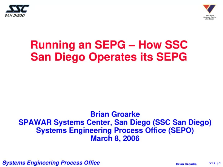 running an sepg how ssc san diego operates its sepg