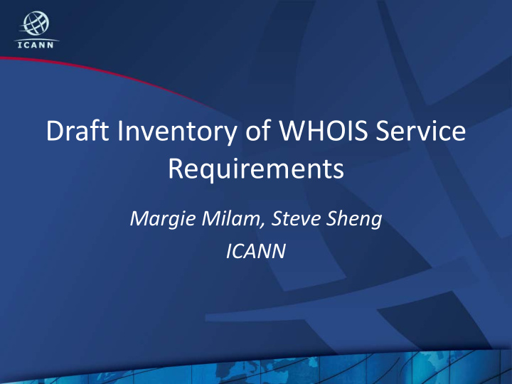 draft inventory of whois service requirements