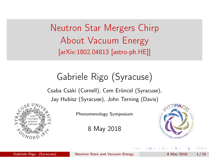 neutron star mergers chirp about vacuum energy