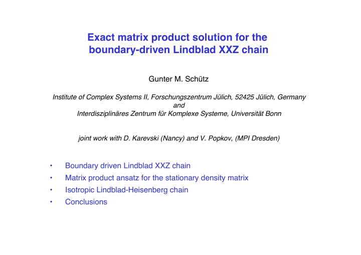 exact matrix product solution for the boundary driven