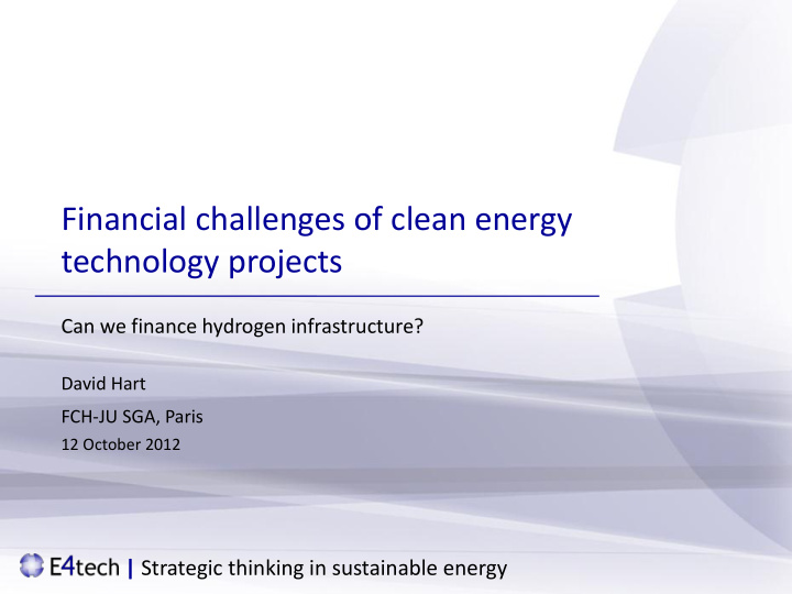 financial challenges of clean energy