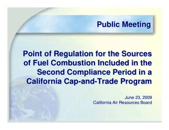 Public Meeting  Public Meeting  Point of Regulation for the Sources  Point of Regulation for the