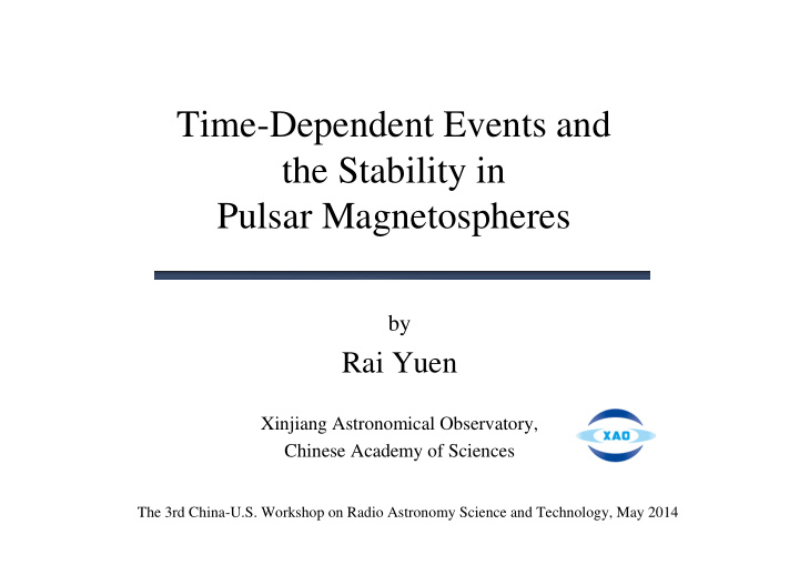 time dependent events and the stability in pulsar