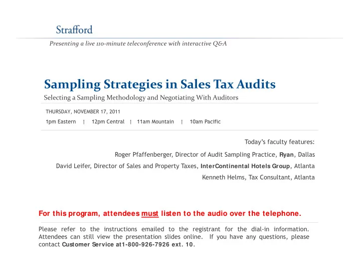 sampling strategies in sales tax audits sampling
