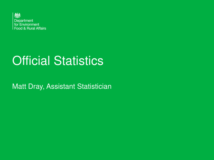 official statistics