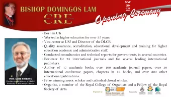 education academic and administrative staff.  Conducted consultancies and technical reports for