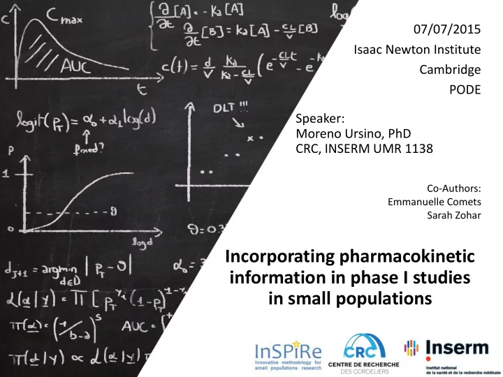 incorporating pharmacokinetic