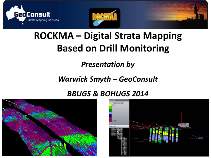 rockma digital strata mapping based on drill monitoring