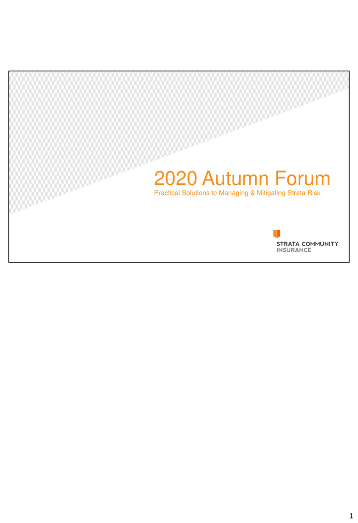 2020 autumn forum