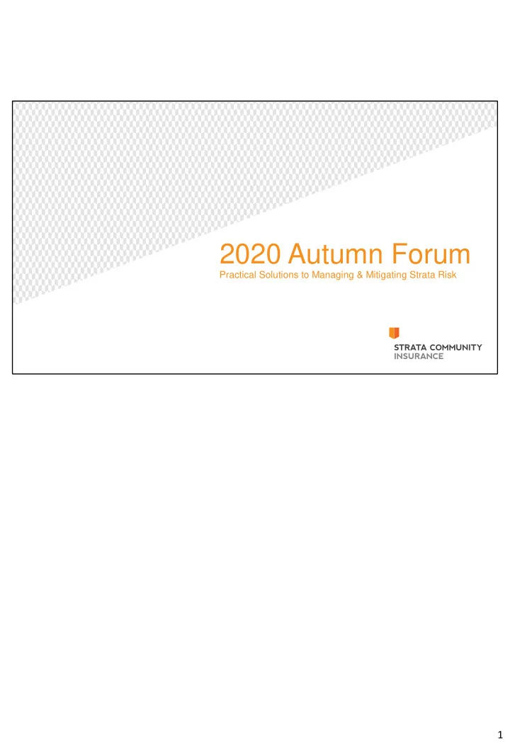 2020 autumn forum